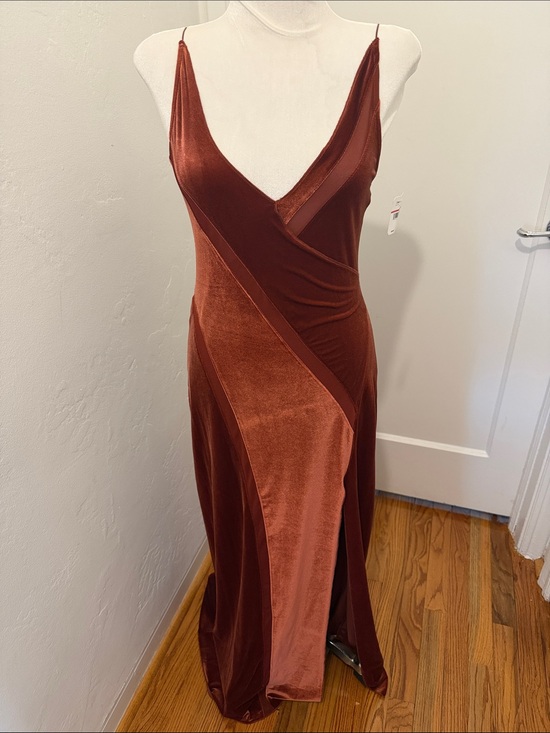 Free People Dresses & Skirts - Free People Burnt Copper Velvet Slip Maxi Dress
